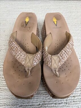 Volatile Women's Tan Weave Wedge Sandals